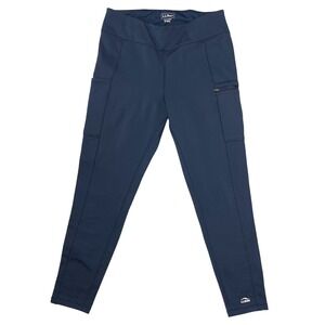 L.L. Bean PrimaLoft ThermaStretch Fleece Pocket Tights Nautical Navy Medium EUC